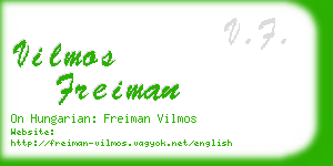vilmos freiman business card